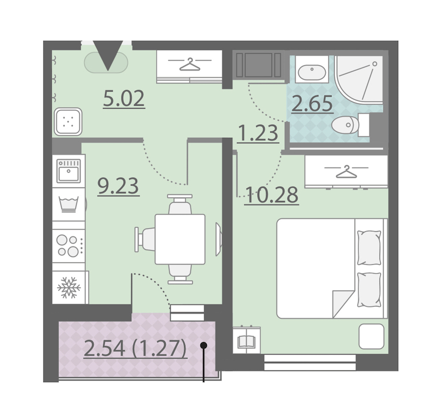 1-комнатная, 30 м² — ЖК ЖК Ручьи