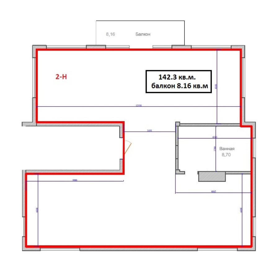 1-комнатная, 142 м² — ЖК ЖК Лахта Парк