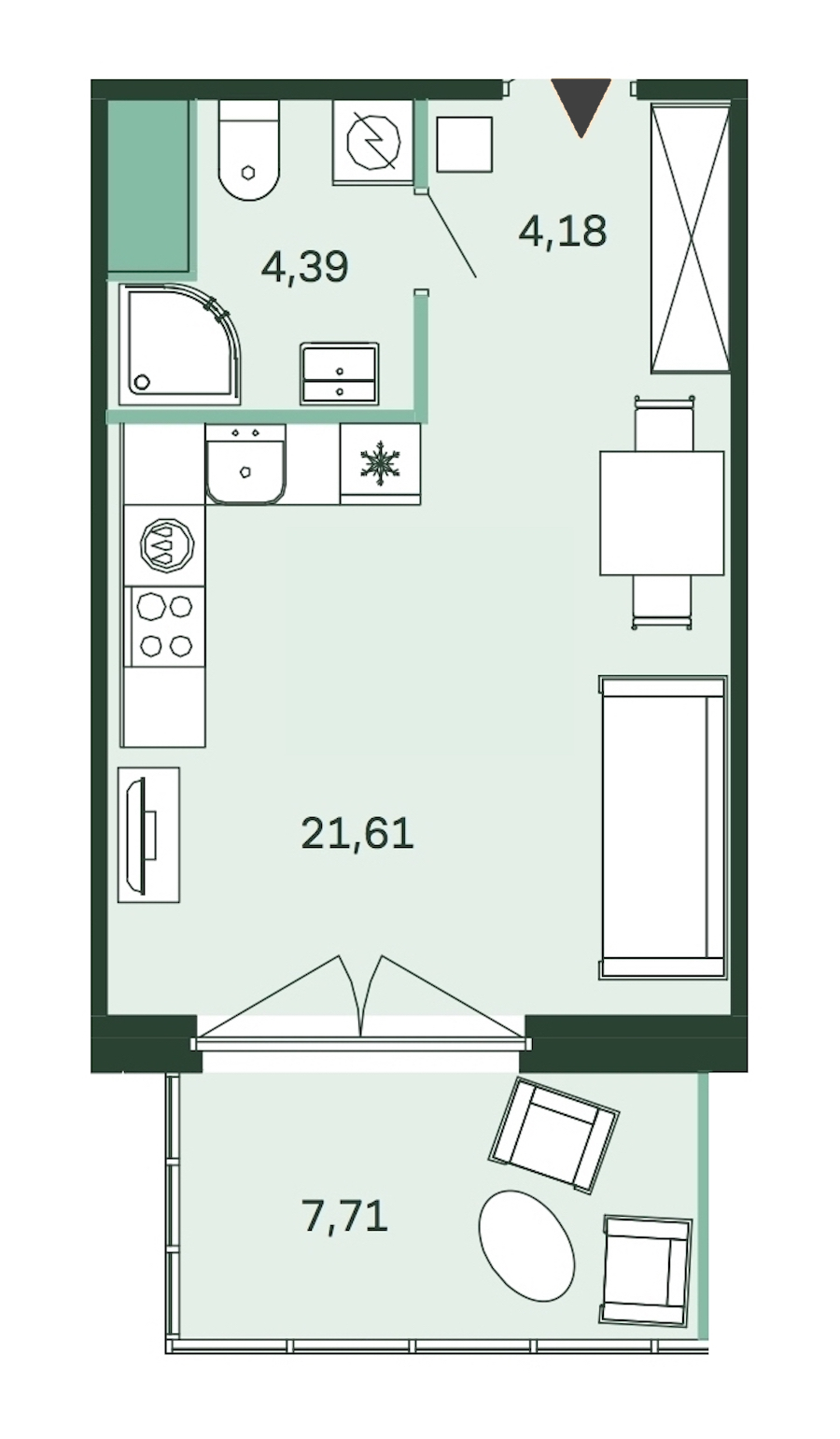 Студия, 32 м² — ЖК ЖК Магнифика Резиденс (Magnifika Residence)