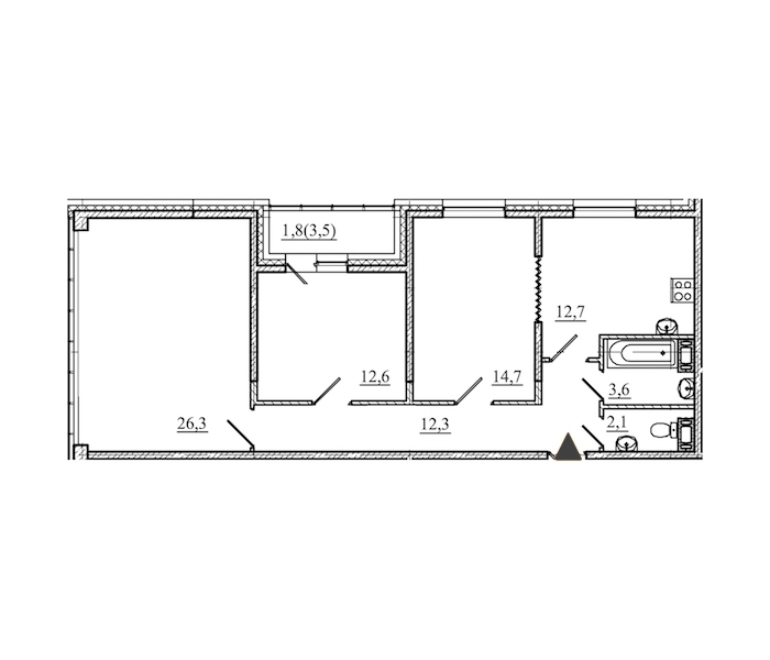 3-комнатная, 86 м² — ЖК ЖК Аист