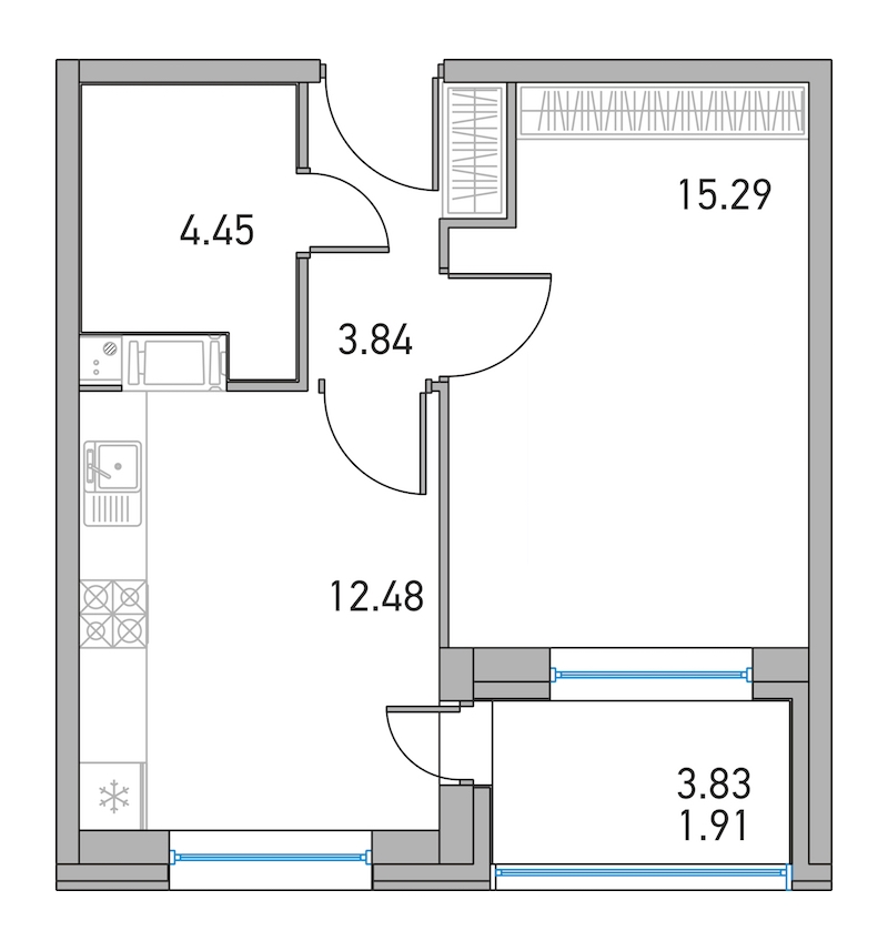 1-комнатная, 36 м² — ЖК ЖК Дом на Львовской