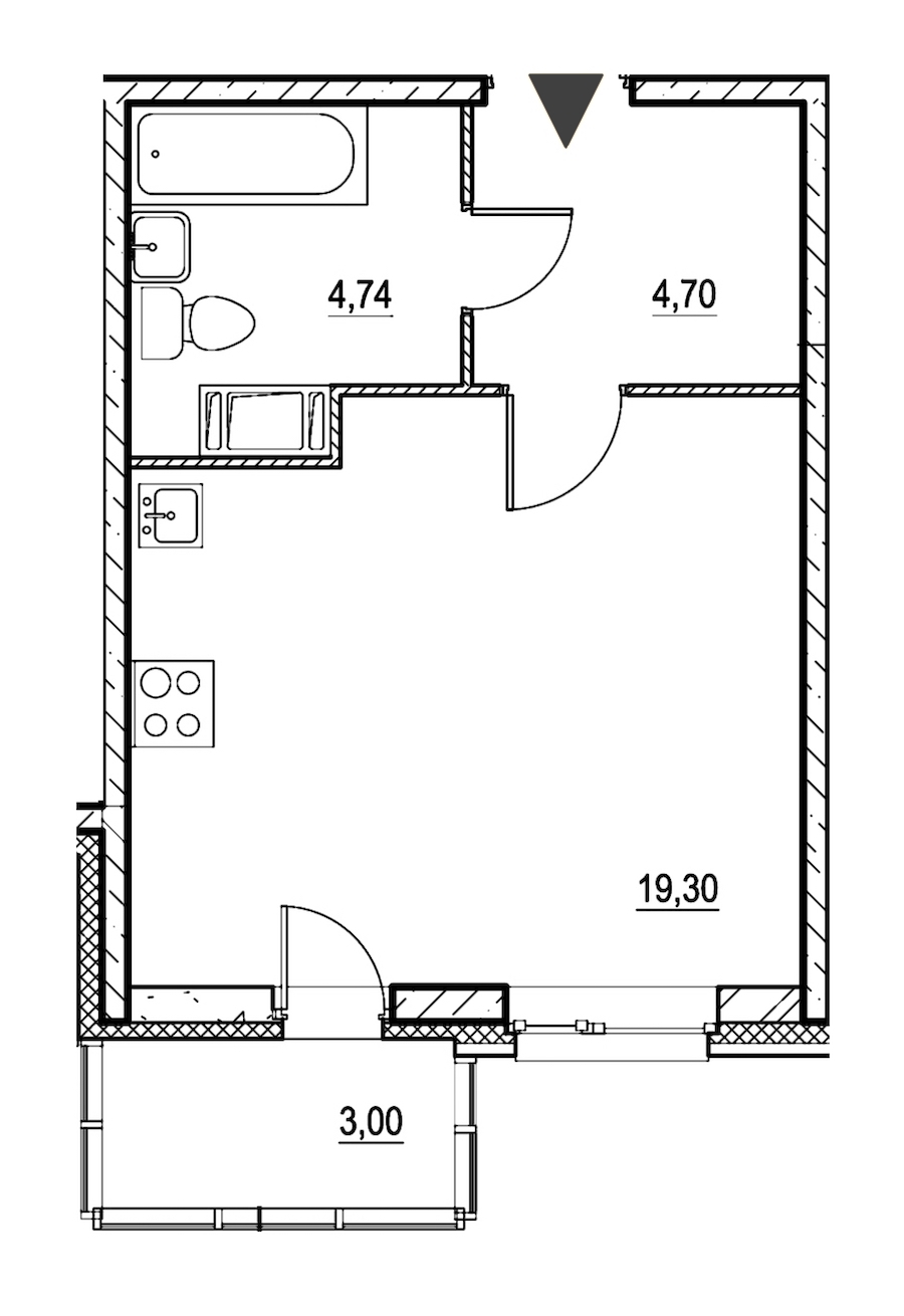 Студия, 30 м² — ЖК ЖК Охта Хаус