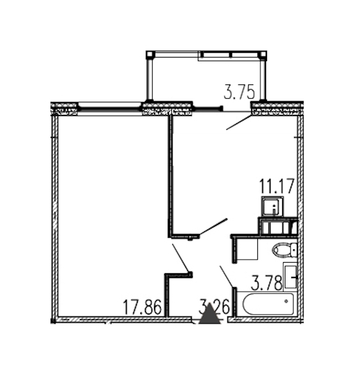 1-комнатная, 36 м² — ЖК ЖК Полис на московской