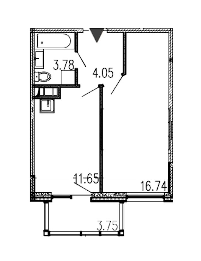 1-комнатная, 37 м² — ЖК ЖК Полис на московской