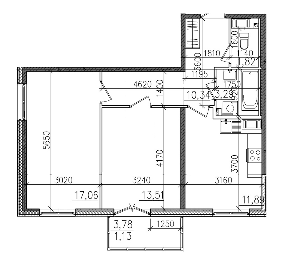 2-комнатная, 59 м² — ЖК ЖК Янила Драйв