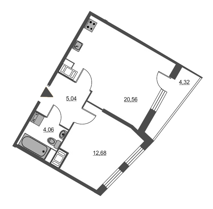 1-комнатная, 45 м² — ЖК ЖК Питер