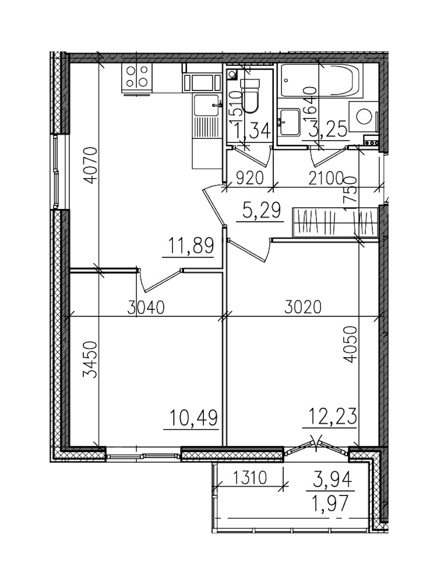 2-комнатная, 46 м² — ЖК ЖК Янила Драйв