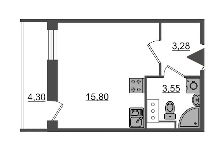 Студия, 25 м² — ЖК Ап-квартал Московский (Up-квартал Московский)