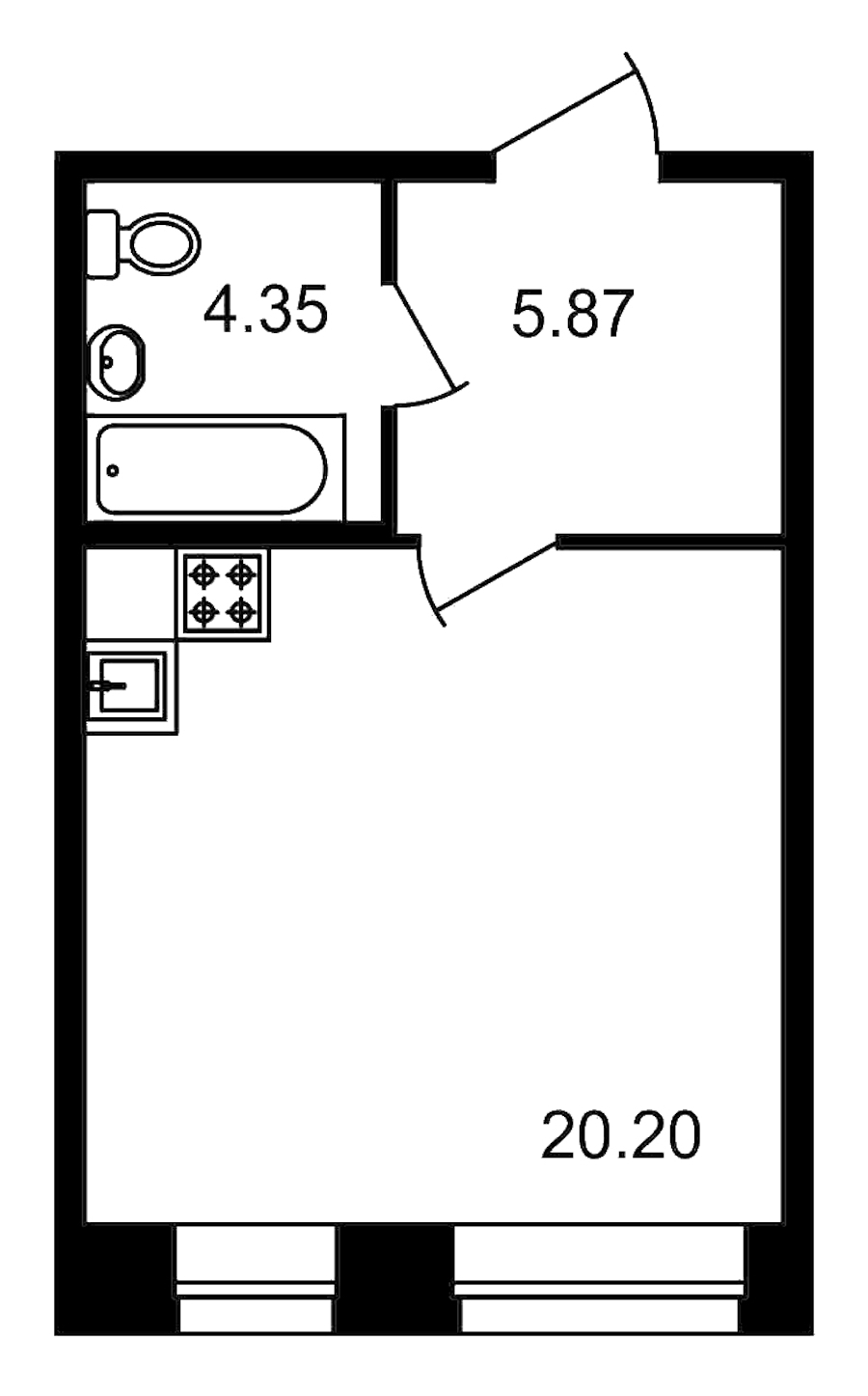 Студия, 30 м² — ЖК Клубный дом Волковский