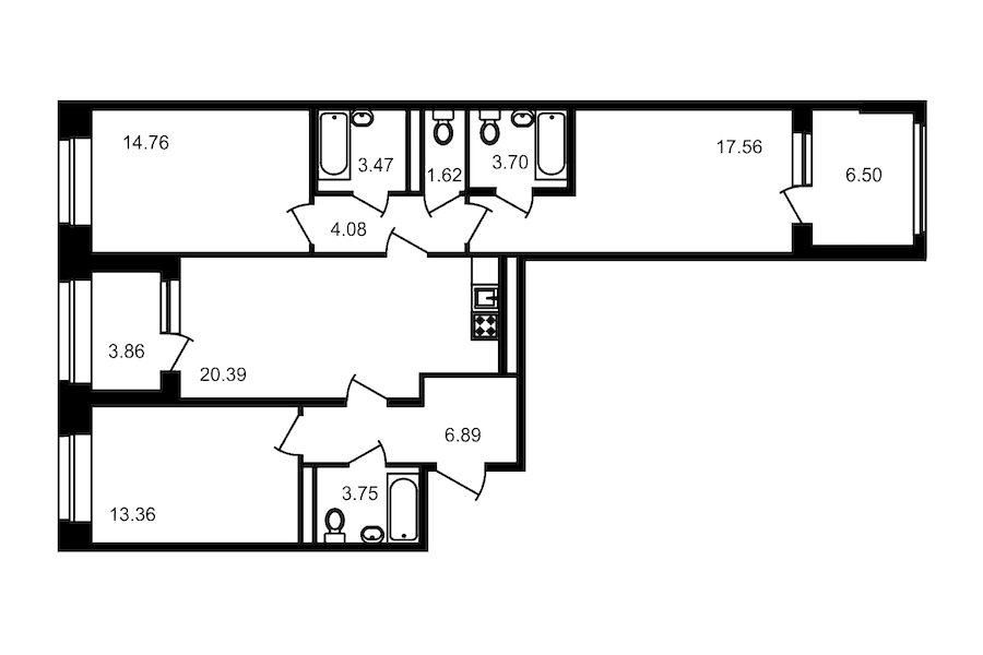 3-комнатная, 100 м² — ЖК Клубный дом Волковский