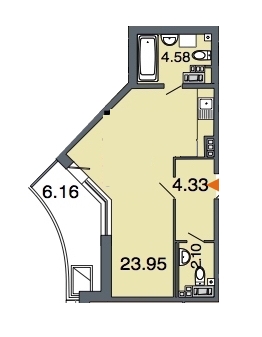 Студия, 35 м² — ЖК ЖК Петровская ривьера
