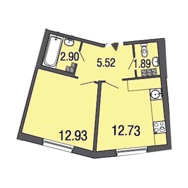1-комнатная, 36 м² — ЖК ЖК ЭкоСити