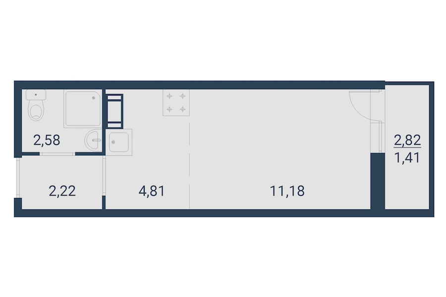 Студия, 22 м² — ЖК ЖК Материк