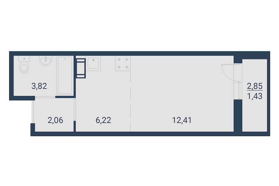 Студия, 26 м² — ЖК ЖК Материк