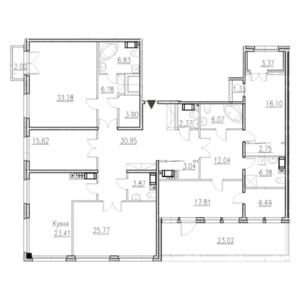 5-комнатная, 230 м² — ЖК Клубный дом Петровский квартал на воде