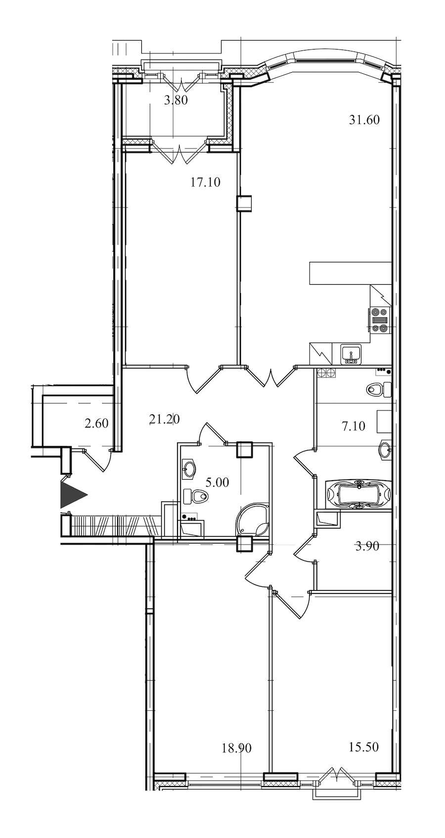 3-комнатная, 123 м² — ЖК ЖК Victory Plaza (Виктори Плаза)