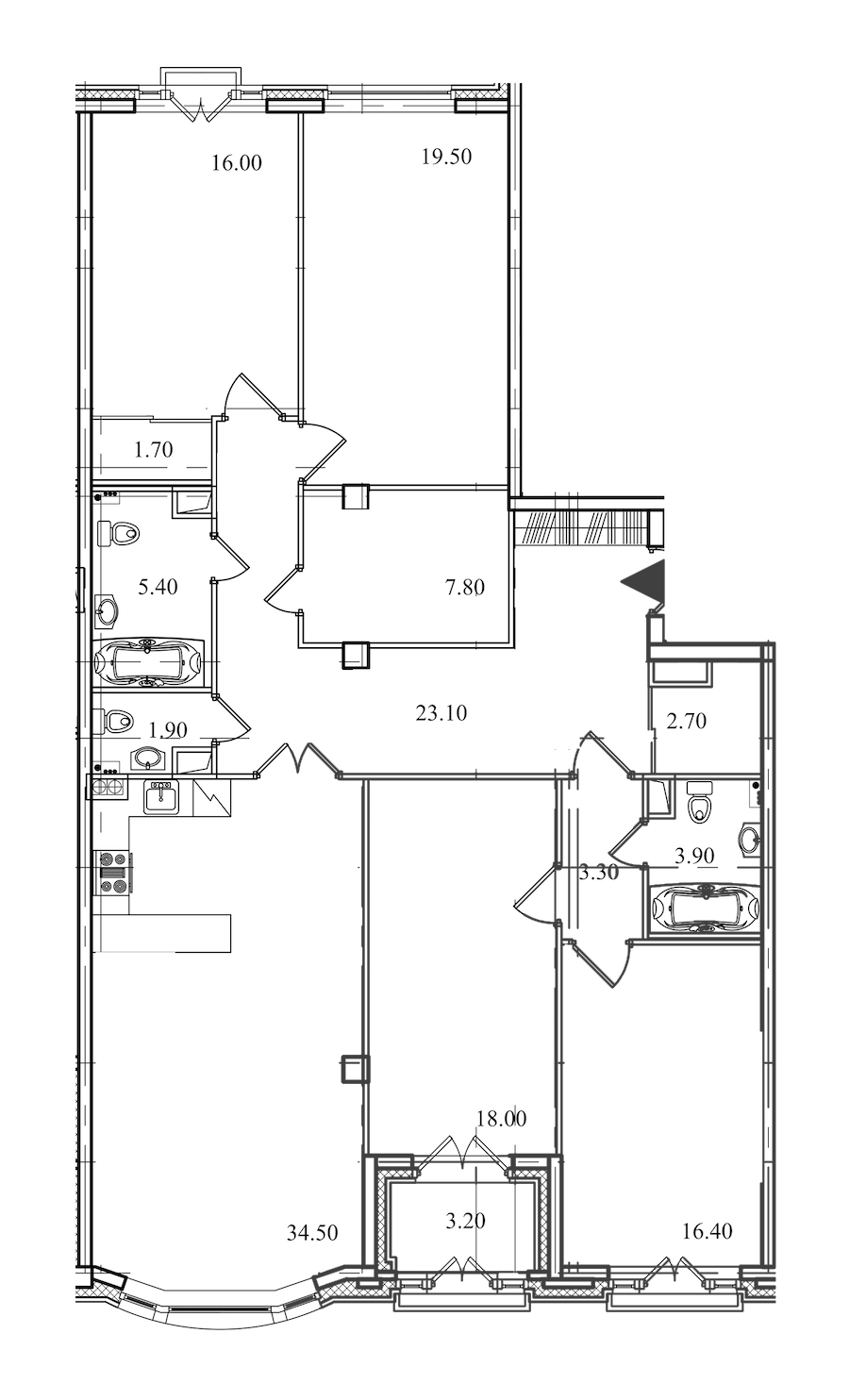 4-комнатная, 154 м² — ЖК ЖК Victory Plaza (Виктори Плаза)