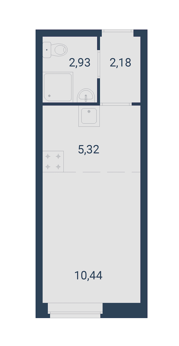 Студия, 21 м² — ЖК ЖК Материк