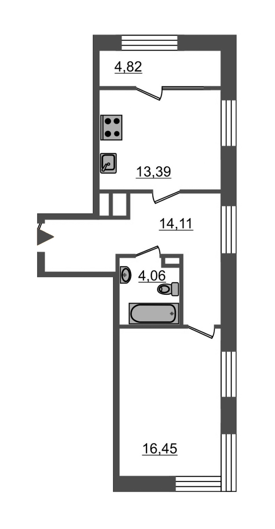 1-комнатная, 53 м² — ЖК ЖК Botanica (Ботаника)