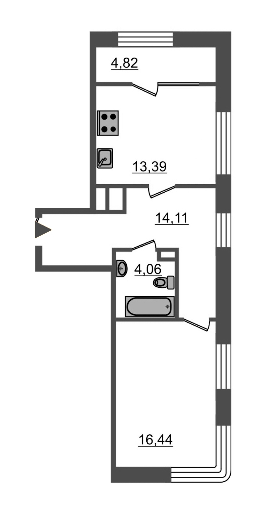 1-комнатная, 53 м² — ЖК ЖК Botanica (Ботаника)