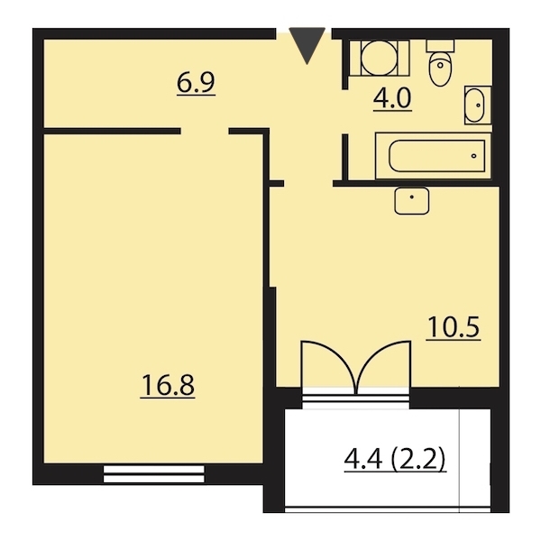 1-комнатная, 40 м² — ЖК ЖК Цивилизация на Неве