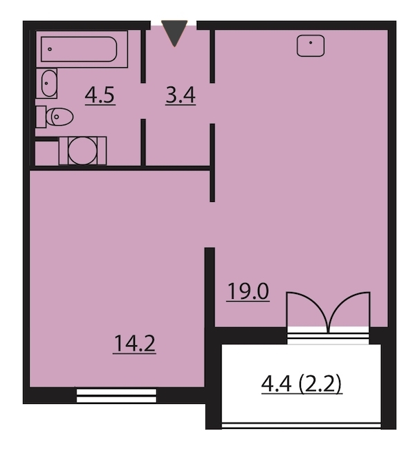 1-комнатная, 43 м² — ЖК ЖК Цивилизация на Неве