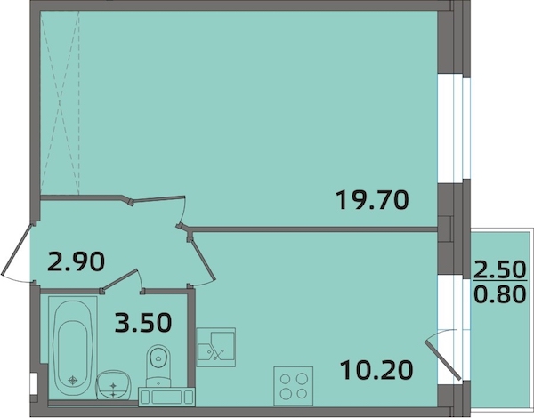 1-комнатная, 36 м² — ЖК ЖК ЭкспоГрад 2