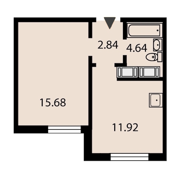 1-комнатная, 35 м² — ЖК ЖК Звездный дуэт