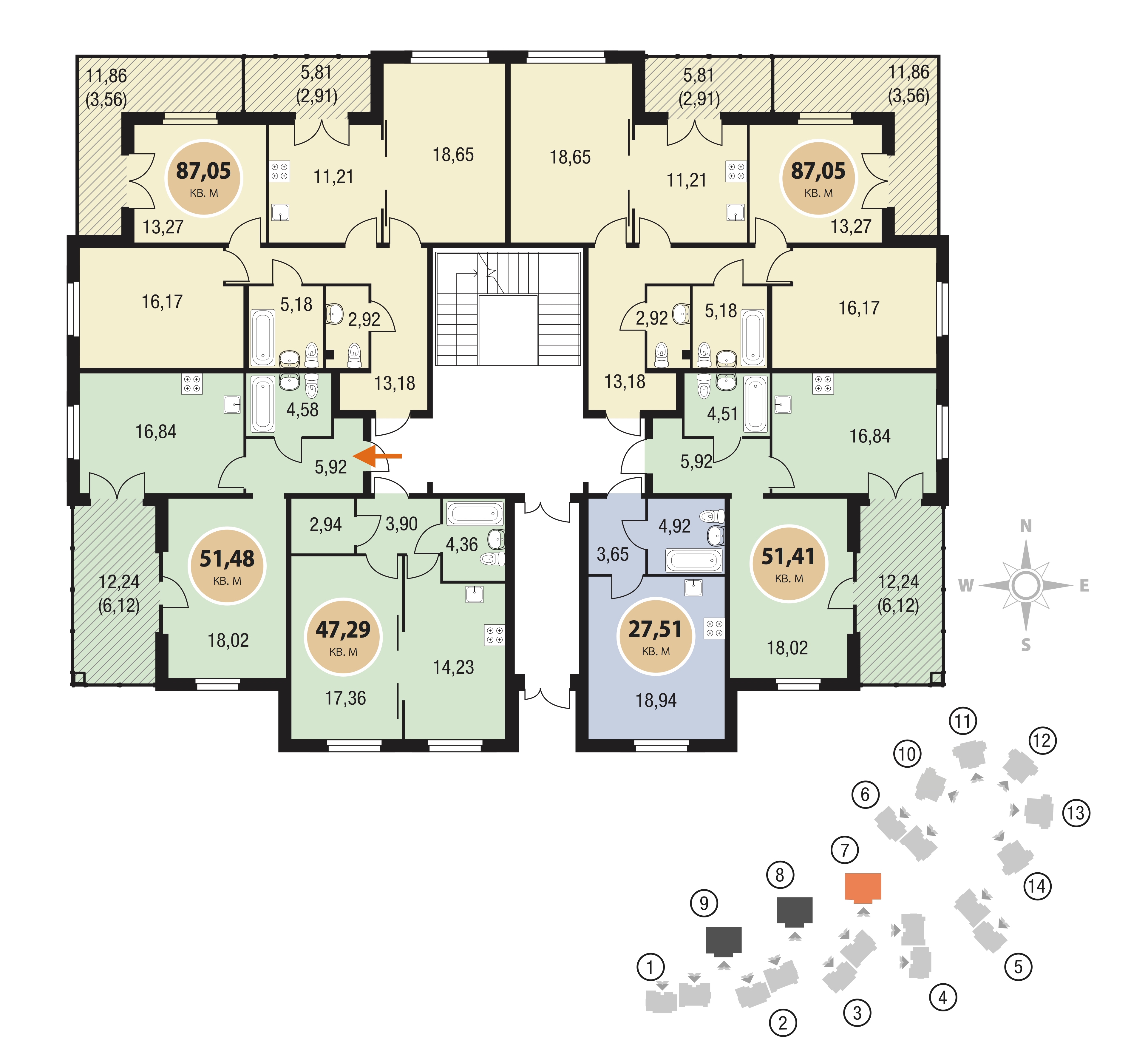 1-комнатная, 51 м² — ЖК ЖК Горки Парк