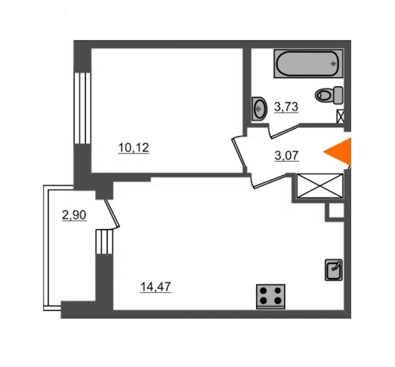 1-комнатная, 31 м² — ЖК ЖК ПаркЛэнд
