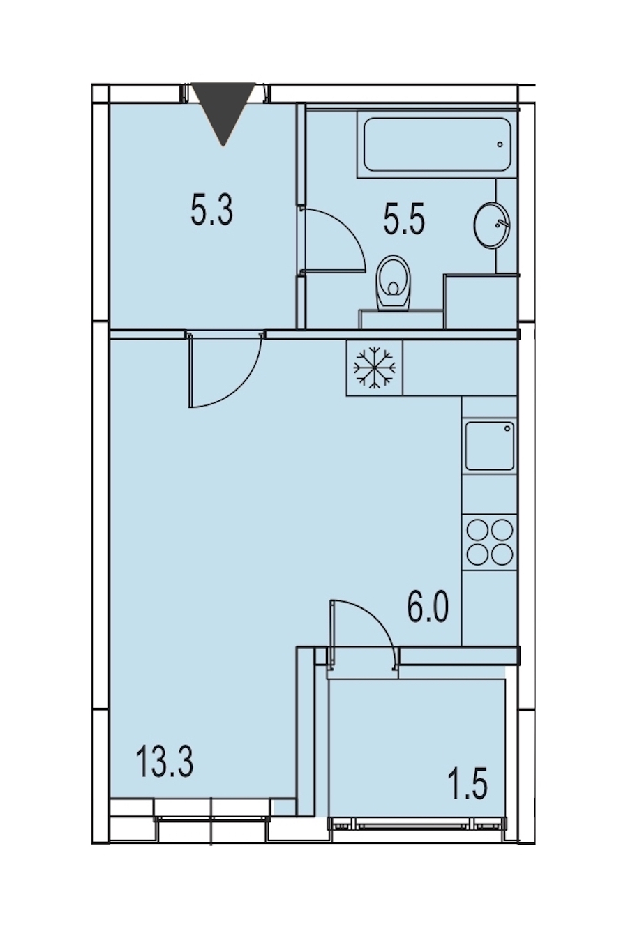 Студия, 32 м² — ЖК ЖК Лайф Лесная