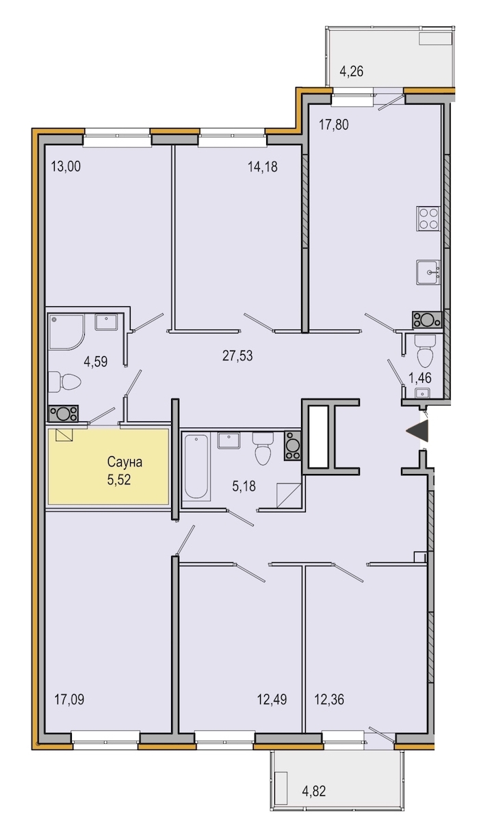 5-комнатная, 132 м² — ЖК ЖК ТАРМО