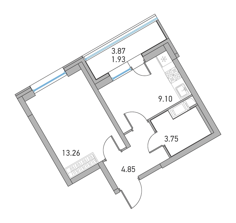 1-комнатная, 31 м² — ЖК ЖК Дом на Львовской