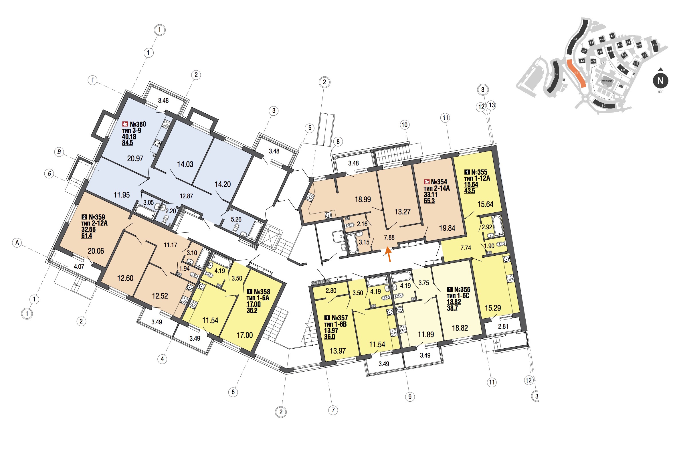 2-комнатная, 65 м² — ЖК ЖК ЭкоСити