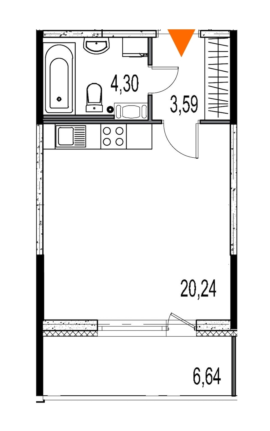 Студия, 28 м² — ЖК ЖК Притяжение