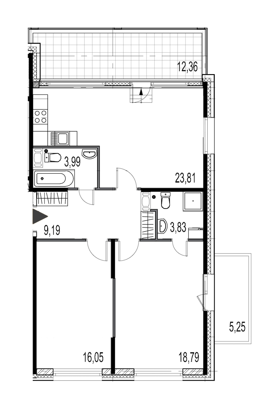2-комнатная, 76 м² — ЖК ЖК Притяжение