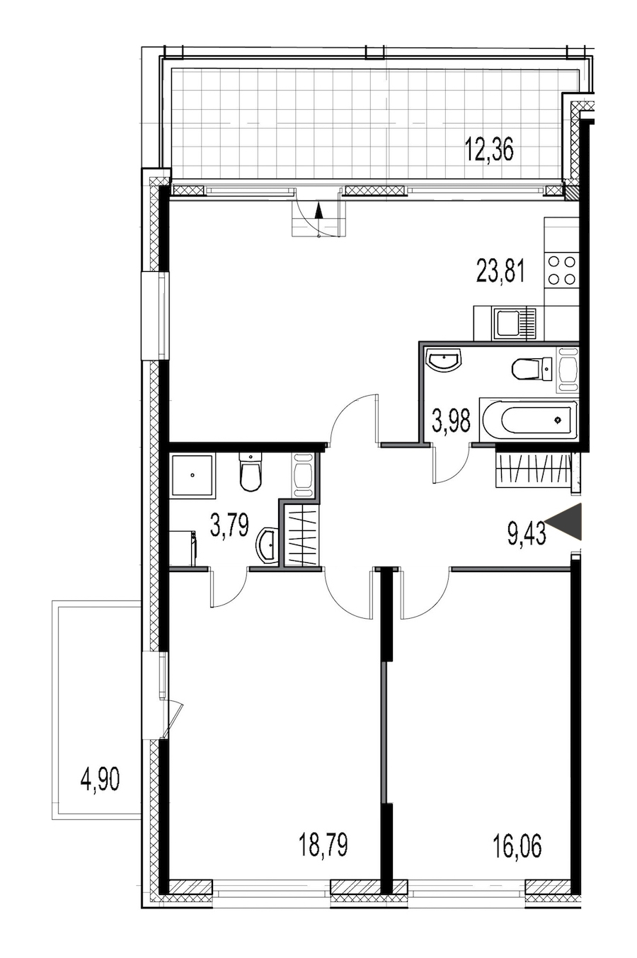 2-комнатная, 76 м² — ЖК ЖК Притяжение