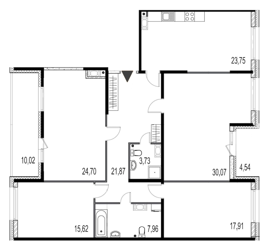 4-комнатная, 146 м² — ЖК ЖК Притяжение