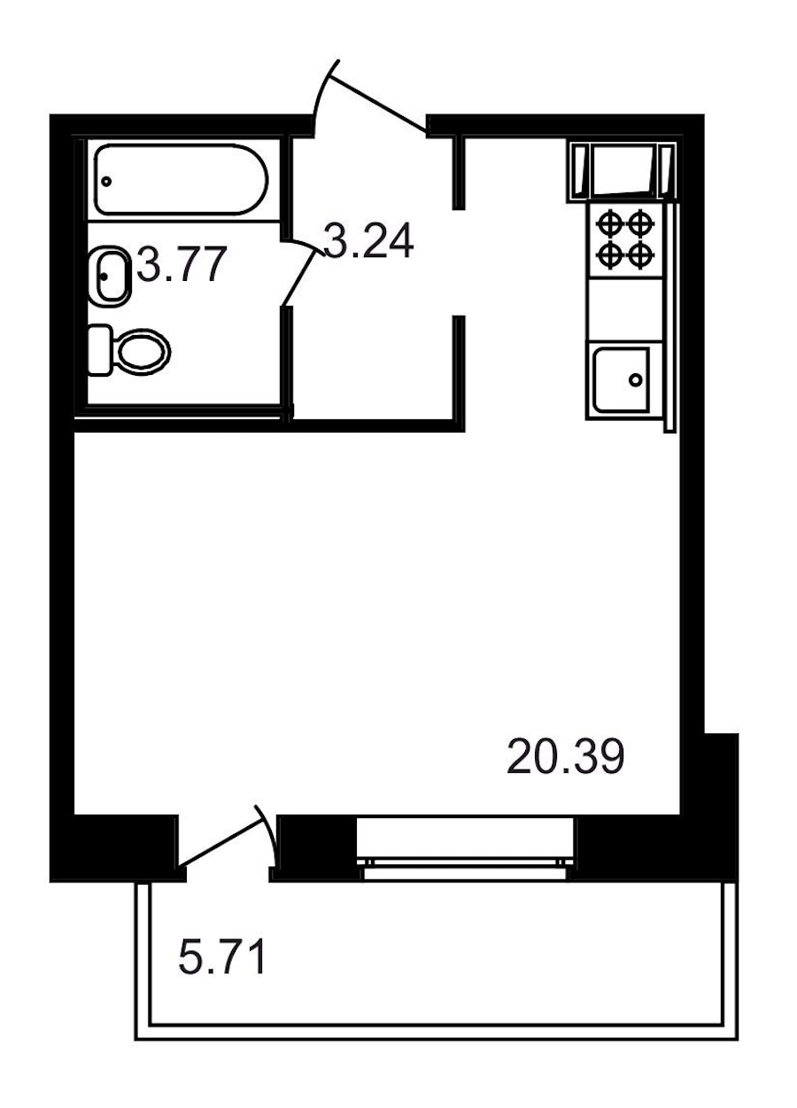 Студия, 33 м² — ЖК ЖК Северный
