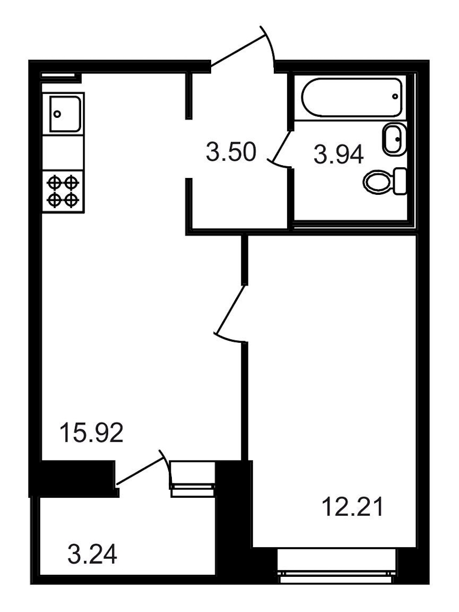 1-комнатная, 39 м² — ЖК ЖК Северный