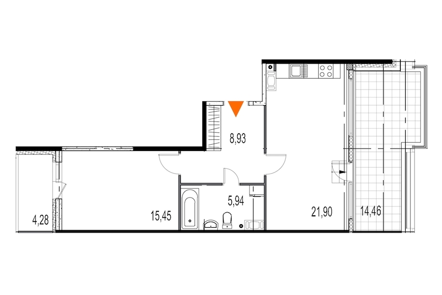 1-комнатная, 52 м² — ЖК ЖК Притяжение
