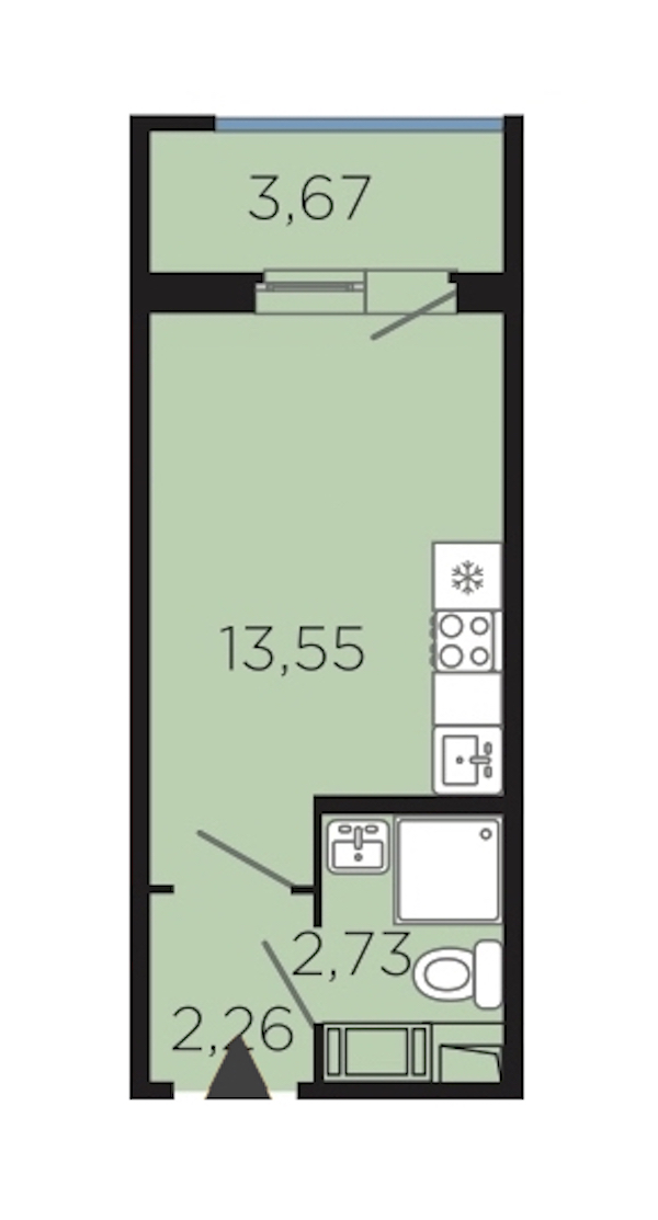 Студия, 22 м² — ЖК Апарт-комплекс Like (Лайк)