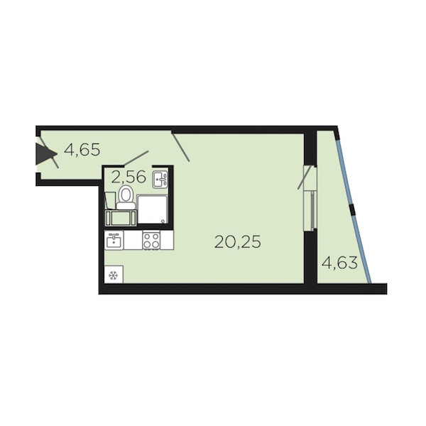 Студия, 32 м² — ЖК Апарт-комплекс Like (Лайк)