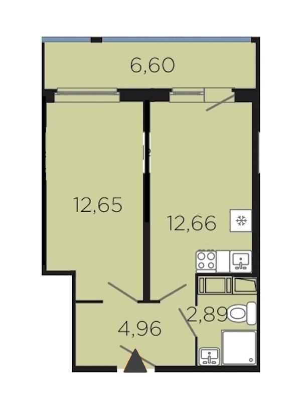 1-комнатная, 40 м² — ЖК Апарт-комплекс Like (Лайк)