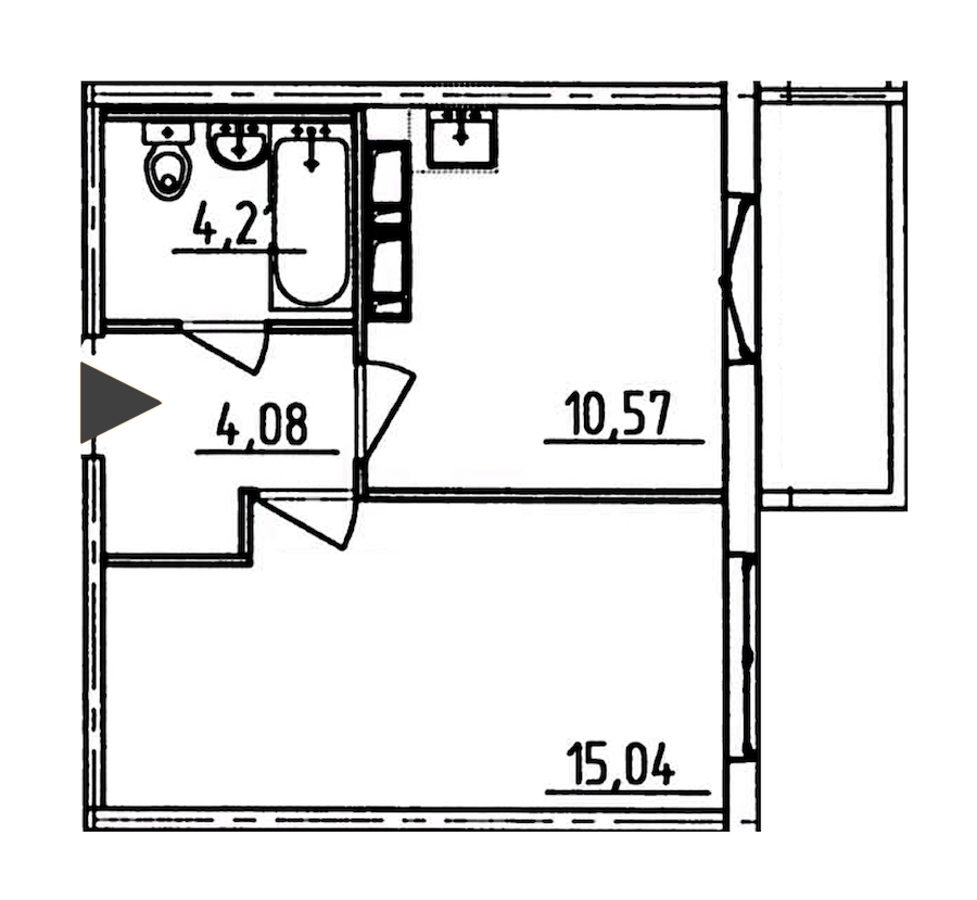 1-комнатная, 35 м² — ЖК ЖК Аэросити