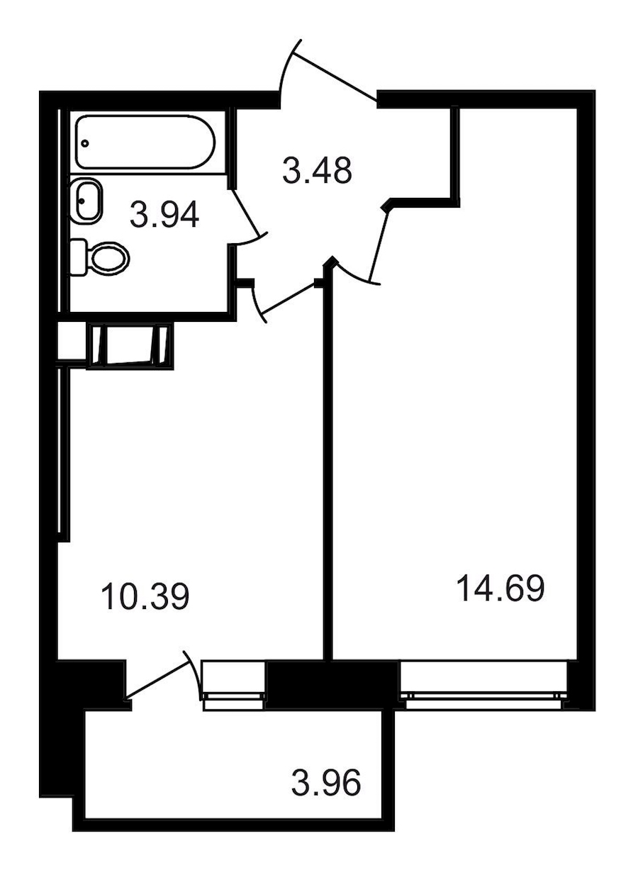1-комнатная, 36 м² — ЖК ЖК Северный
