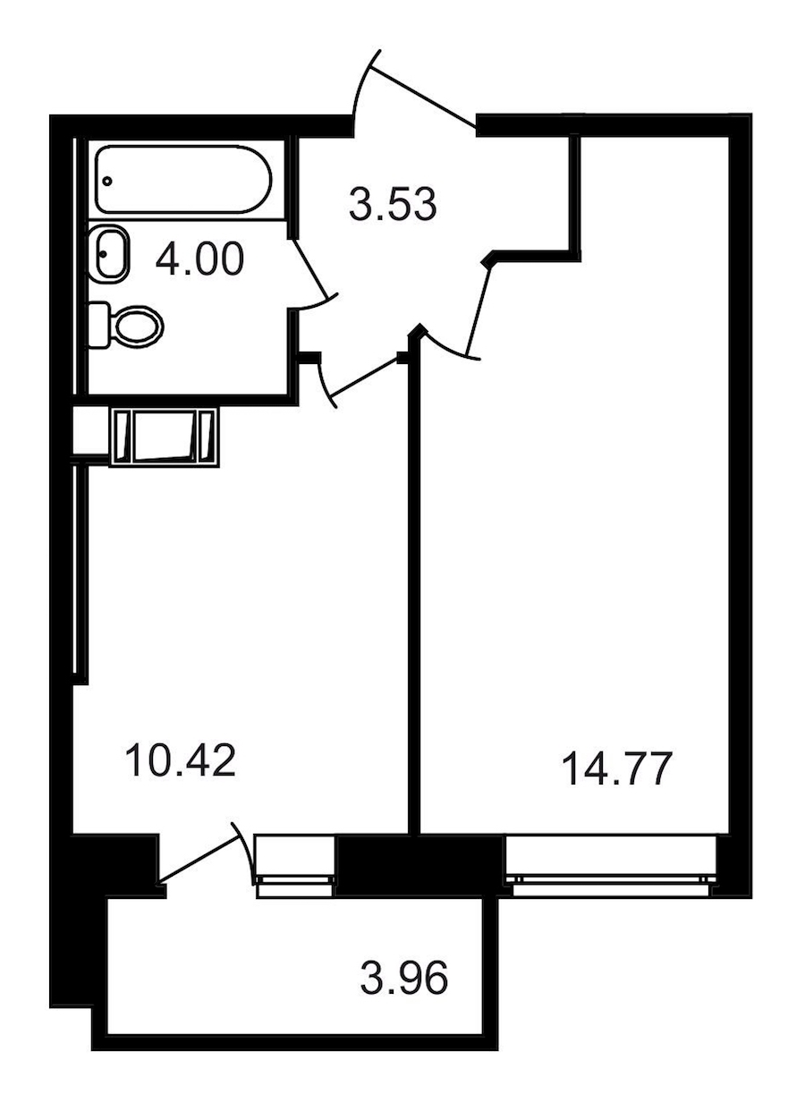 1-комнатная, 37 м² — ЖК ЖК Северный