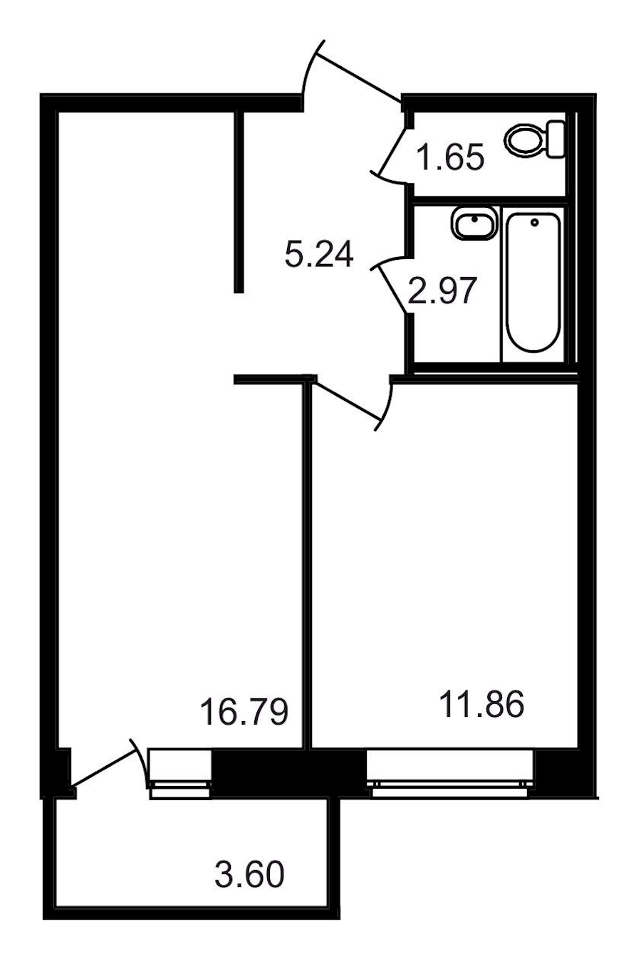 1-комнатная, 42 м² — ЖК ЖК Северный