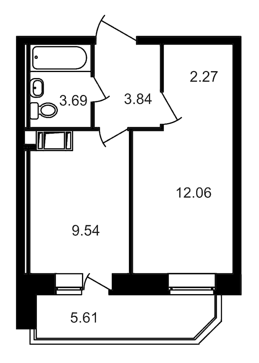 1-комнатная, 37 м² — ЖК ЖК Северный