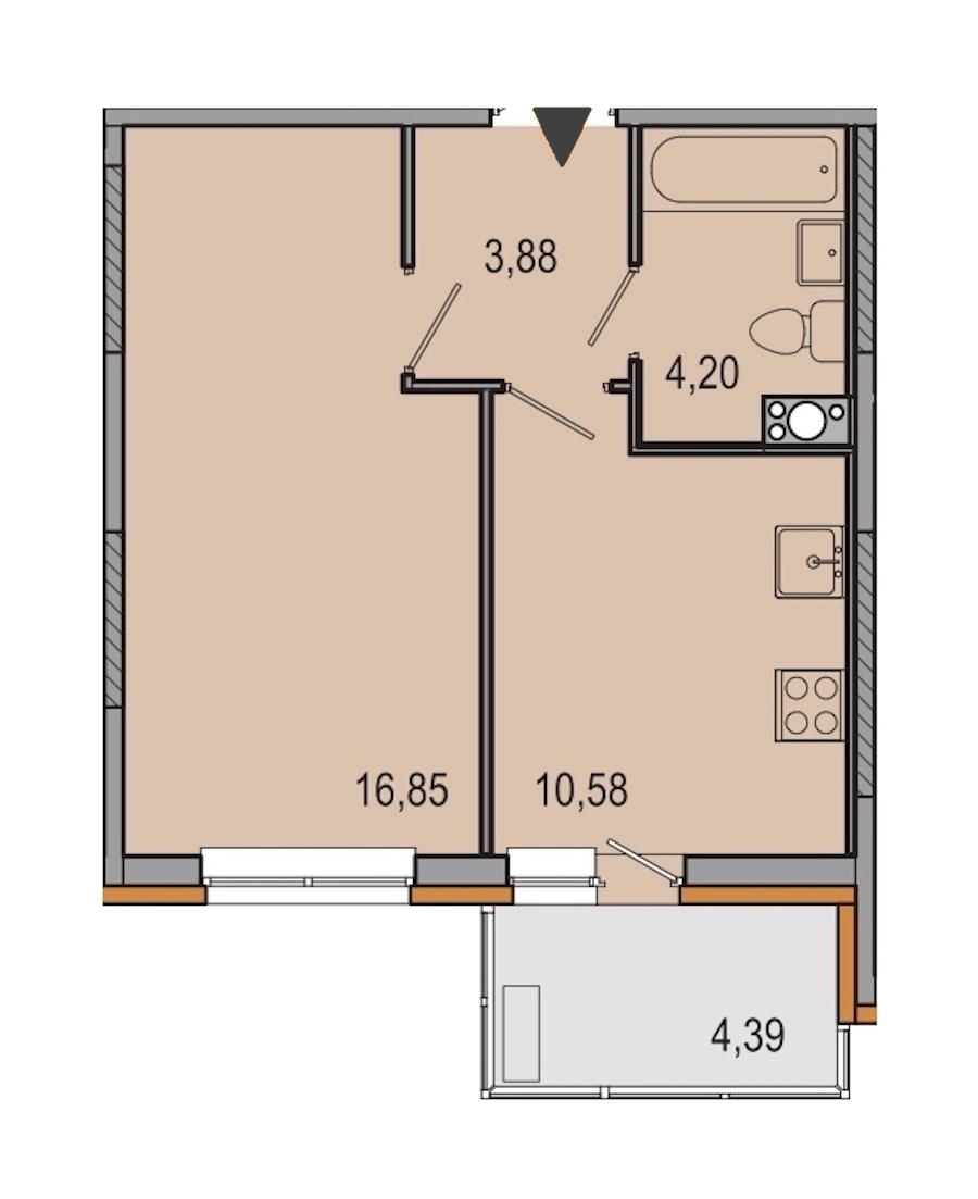 1-комнатная, 36 м² — ЖК ЖК ТАРМО